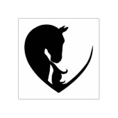 Paarden in het hart rubberstempel (Afrduk)