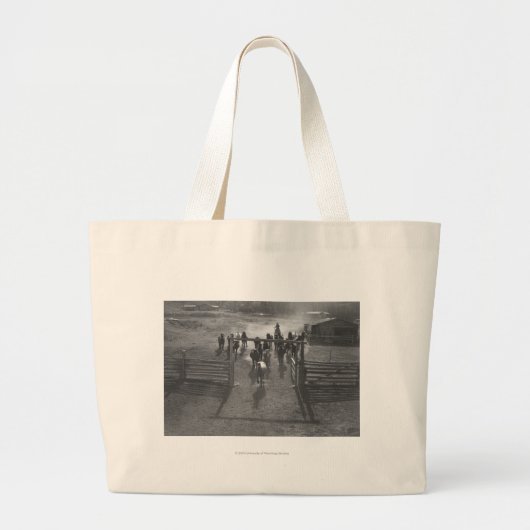 Paarden in het koraal grote tote bag (Voorkant)