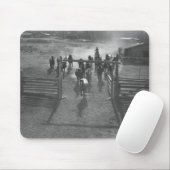 Paarden in het koraal muismat (Met muis)