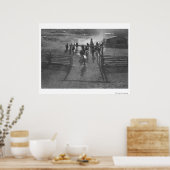 Paarden in het koraal poster (Keuken)