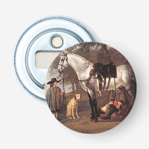 Paarden in het landschap Aelbert Cuyp Button Flesopener