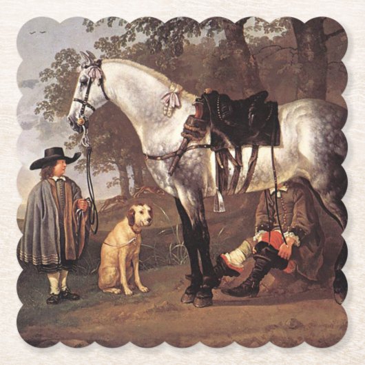 Paarden in het landschap Aelbert Cuyp Kartonnen Onderzetters (Voorkant)