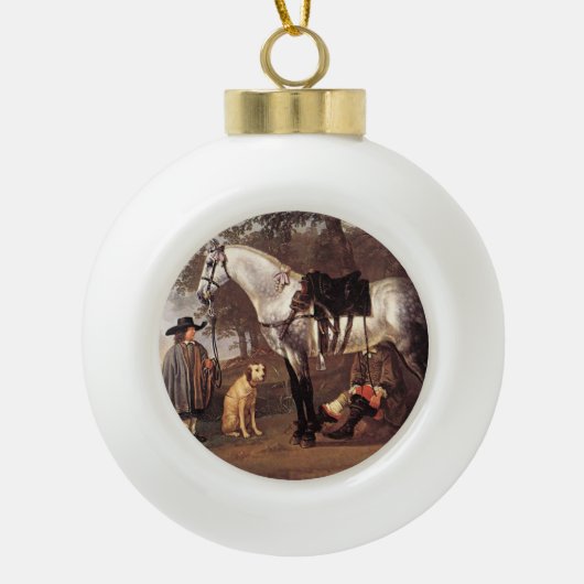 Paarden in het landschap Aelbert Cuyp Keramische Bal Ornament (Voorkant)