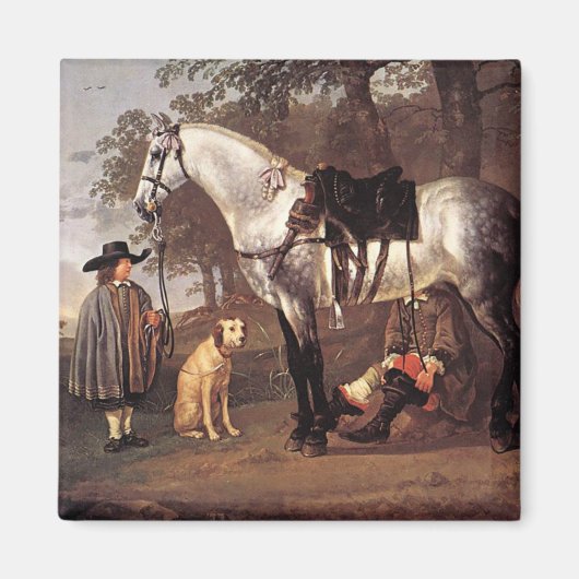 Paarden in het landschap Aelbert Cuyp Magneet (Voorkant)