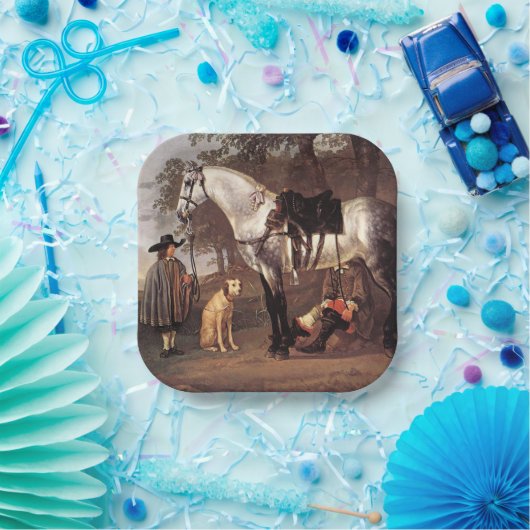 Paarden in het landschap Aelbert Cuyp Papieren Bordje (Feest)