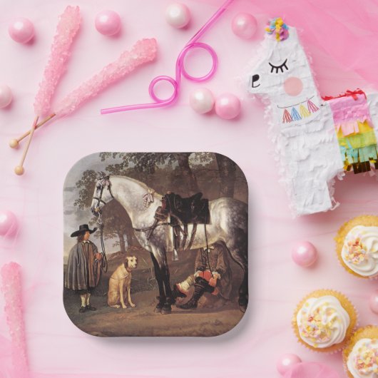Paarden in het landschap Aelbert Cuyp Papieren Bordje (Feest)