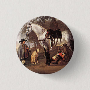 Paarden in het landschap Aelbert Cuyp Ronde Button 3,2 Cm