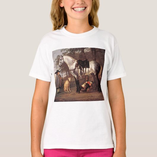 Paarden in het landschap Aelbert Cuyp T-shirt (Voorkant)