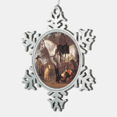 Paarden in het landschap Aelbert Cuyp Tin Sneeuwvlok Ornament (Rechts)