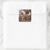 Paarden in het landschap Aelbert Cuyp Vierkante Sticker (Tas)