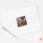 Paarden in het landschap Aelbert Cuyp Vierkante Sticker (Envelop)