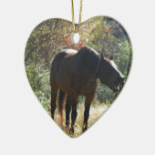 Paarden in het najaar keramisch ornament (Links)