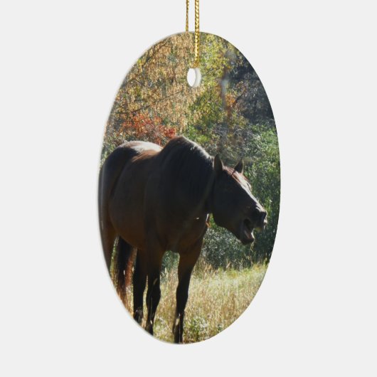 Paarden in het najaar keramisch ornament (Rechts)