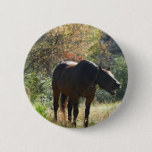 Paarden in het najaar ronde button 5,7 cm (Voorkant)