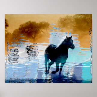Paarden in het Poster van het water