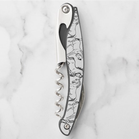 Paarden in het silhouet kurkentrekker (Voorkant)