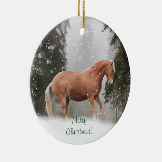 Paarden in het sneeuwOrnament Keramisch Ornament (Rechts)