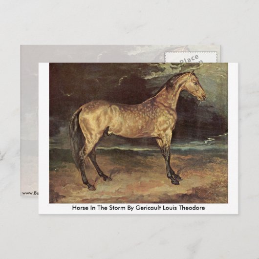 Paarden in het Storm van Gericault Louis Theodore Briefkaart (Voorkant / Achterkant)