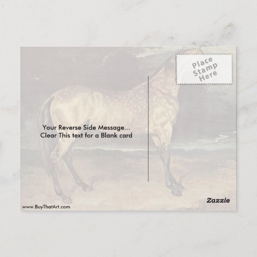 Paarden in het Storm van Gericault Louis Theodore Briefkaart (Achterkant)