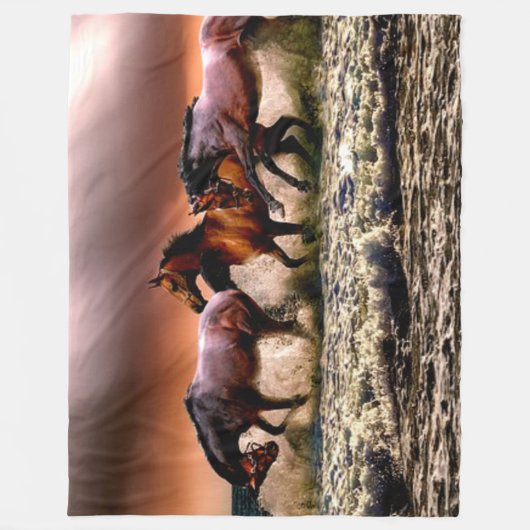 PAARDEN in het SURF Fleece Deken (Voorkant)