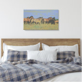 Paarden in het veld canvas afdruk (Insitu (Slaapkamer))