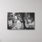 Paarden in het veld canvas afdruk (Voorkant)