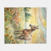 Paarden in het veld fleece deken (Voorkant (Horizontaal))