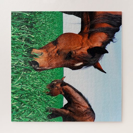 Paarden in het veld legpuzzel (Horizontaal)