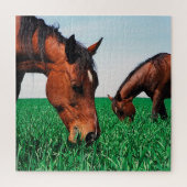 Paarden in het veld legpuzzel (Verticaal)