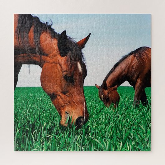Paarden in het veld legpuzzel (Verticaal)