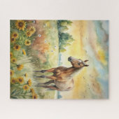 Paarden in het veld legpuzzel (Horizontaal)