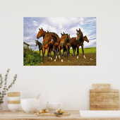Paarden in het veld poster (Keuken)