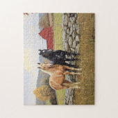 Paarden in het veld Rustiek Boerderij Legpuzzel (Verticaal)