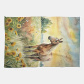 Paarden in het veld theedoek (Horizontaal)