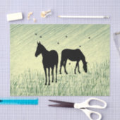 Paarden in het veld tissuepapier (Craft)
