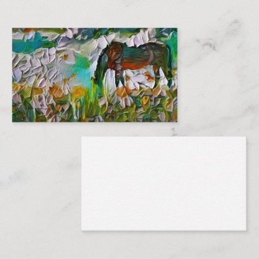 Paarden in het veld visitekaartje (Voorkant / Achterkant)