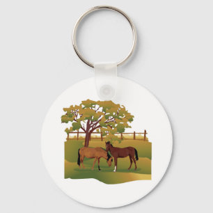 Paarden in het Weiland Sleutelhanger