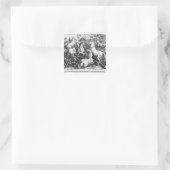 Paarden in het wild vierkante sticker (Tas)