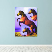 Paarden in het zand der tijd kunst canvas afdruk (Insitu (Houten vloer))