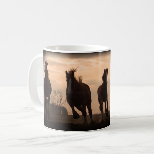 Paarden in het zonnelandschap koffiemok (Voorkant links)