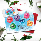 Paarden in Kerstballen Kaart