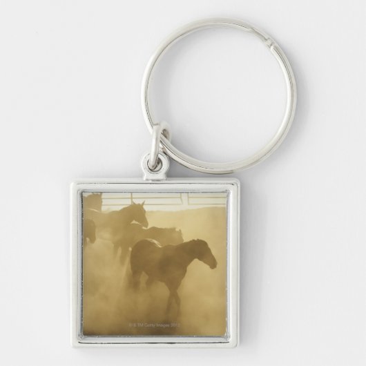 Paarden in koraal sleutelhanger (Voorkant)