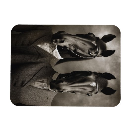 Paarden in kostuums magneet (Horizontaal)