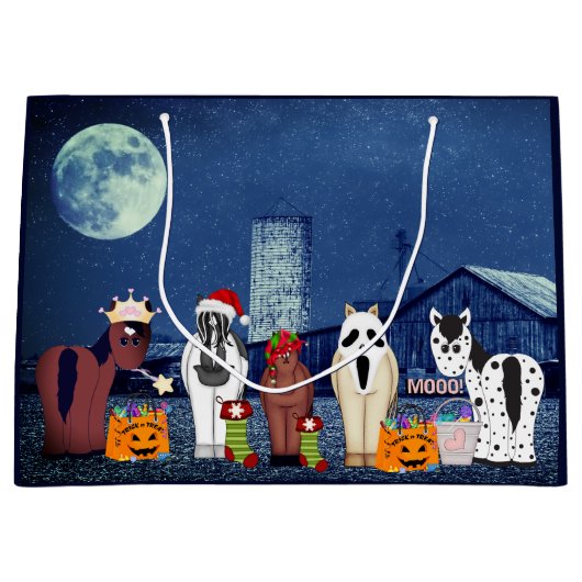 Paarden in kostuums van Halloween Horse Boerderij Groot Cadeauzakje (Voorkant)
