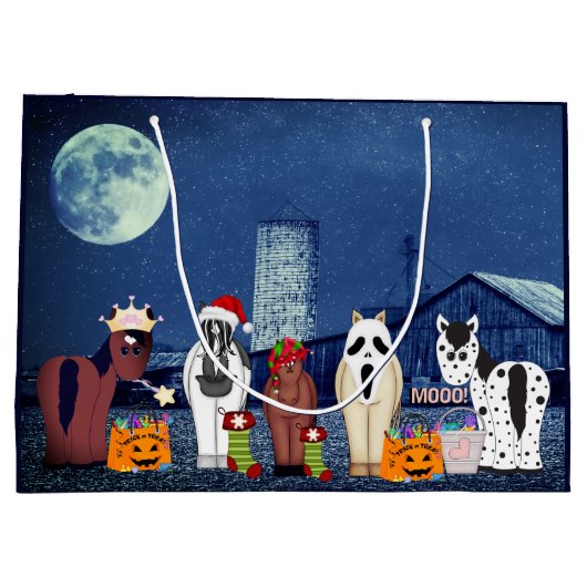 Paarden in kostuums van Halloween Horse Boerderij Groot Cadeauzakje (Achterkant)