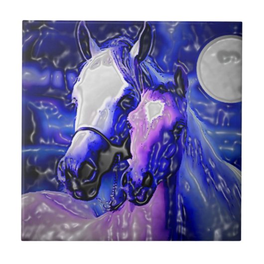 Paarden in liefde tegeltje (Voorkant)