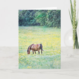 Paarden in Meadow Art Note Kaart