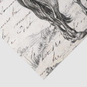 Paarden in paashek Franse ontkoppeling van script Tissuepapier (Detail)