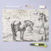 Paarden in paashek Franse ontkoppeling van script Tissuepapier (Craft)