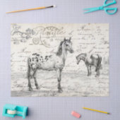 Paarden in paasse Franse ontkoppeling van script Tissuepapier (Craft)
